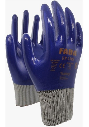 Faba Ep-1303-xl Lacivert Nitril Polyester Eldiven Xl