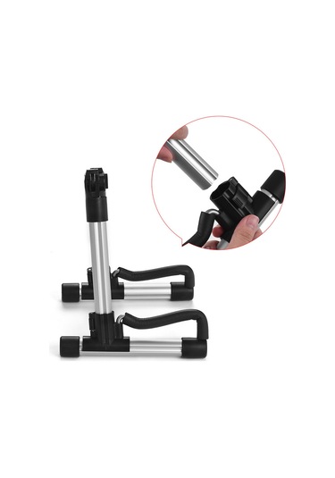 Ruicoo Alüminyum Alloy Ukulele Stantı 18-26 İnç İçin Taşınabilir A-çerçeve Yumuşak Yastıklarla Gümüş Renkli