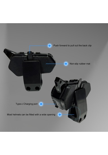 Siyah Bluetooth 5.0 Motosiklet Kaskı Kulaklığı, Eller Serbest Arama, Ipx6 Su Geçirmez, Dahili 1000mah Pil