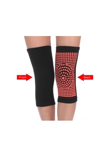 Kangvka Siyah Kısa Tip Nylon-spandex Otomatik Isıtıcı Dizlik, L Bedeni, 150g Ağırlık, 4 Renk Seçeneği Siyah