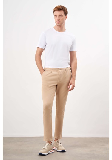 Erkek Açık Kahve Yazlık Pileli Slim Fit Chino Pantolon 24ys003008405 Açık Kahve Açık Kahverengi Erkek Açık Kahve Yazlık Pileli Slim Fit Chino Pantolon 24ys003008405 Açık Kahve Açık Kahverengi