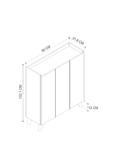 Bofigo 3 Kapaklı Ayakkabılık 8 Raflı Ayakkabılık Çok Amaçlı Dolap Ayakkabı Dolabı Kumsal Beyaz