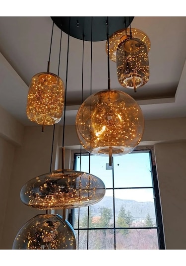 Özel Yapım Peri Led Sarkıt Avize Çok Renkli