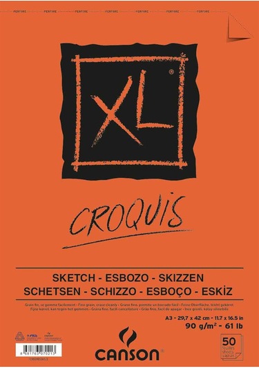 Canson Eskiz Croquıs Xl 90 Gr Üsten Spiralli A3 50 Yp