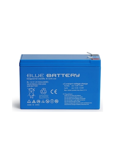 Blue Battery 12 Volt 9 Amper Bakımsız Kuru Akü Ups Aküsü