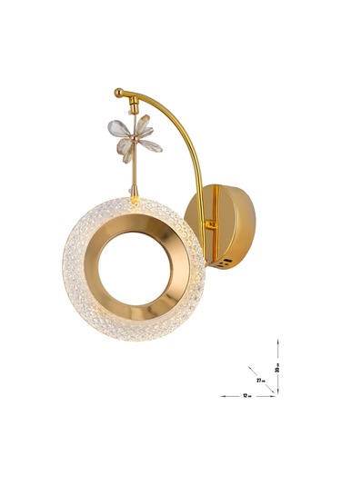 Ribera Power Ledli Modern Lüks Duvar Aplik 3 Renk Sarı-beyaz-gün İşığı - Gold Gold