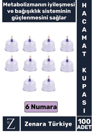 Yüksek Kaliteli Metabolizma Etkili Vakumlu Hacamat Kupası 6 Numara 100 Adet