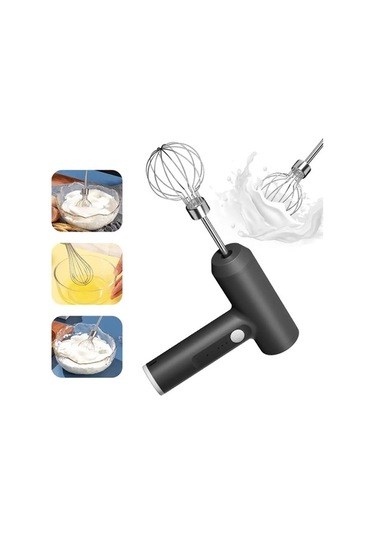 Jl Kablosuz Elektrikli Gıda Mikser Taşınabilir 3 Hızları Yumurta Oh Siyah