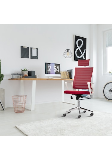Asbir Mobilya Ceo Fileli Başlıklı Çalışma Koltuğu Ofis Sandalyesi