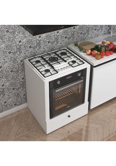 Kenzlife Ankastre Modülü Kabini Alim Byz Fırın Ocak Dolabı Çekmeceli 70 Cmye Kadar Ocak İçin Uyumlu Beyaz