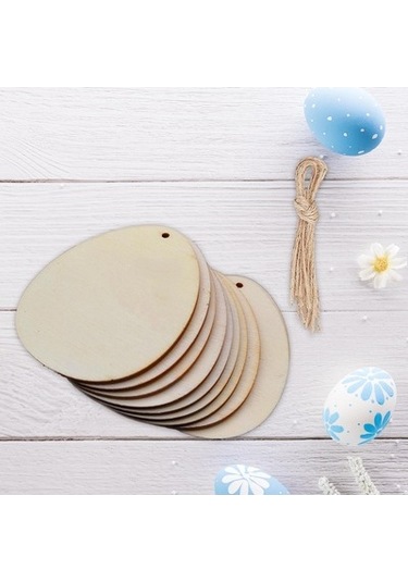 Lijinxu Magideal Paskalya Ahşap Asılı Hediye Etiketleri Dıy El 7cmx5.8cm