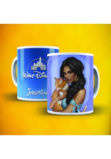 Disney Jasmine Baskılı Kupa Bardak Beyaz