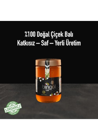 Bingöl Süzme Çiçek Balı Cam Kavanoz Naturel 850 G