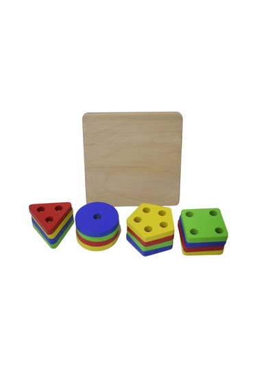 Eğitici Ahşap Kare Geometrik Zeka Oyunu 17 Parça Kokusuz, Sağlıklı, Boyası Çıkmaz