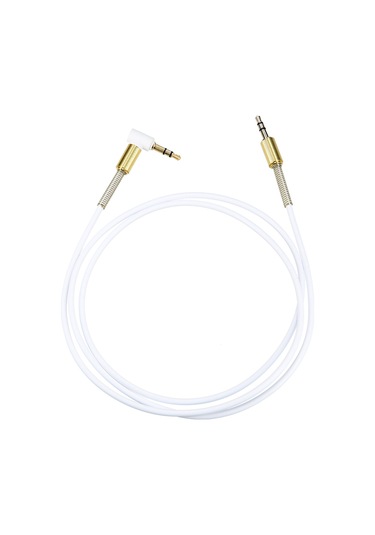 Suofeng Beyaz 1m 3.5mm Altın Kaplı Ses Kablosu - Bilgisayar/ Telefon'dan Kulaklık/ses Cihazına Direk-eğik Bağlantı