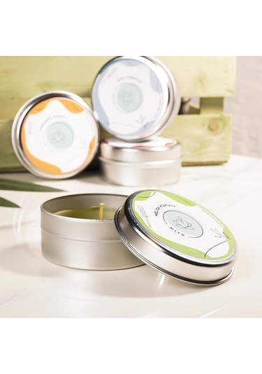 Mitr Melisa Aromalı Metal Mum: Çok Renkli