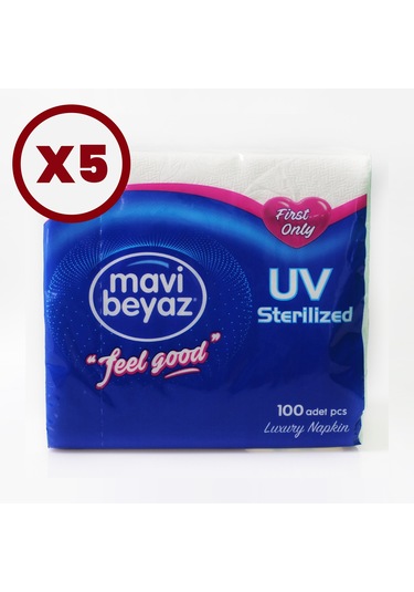 Mavi Beyaz Peçete UV Teknolojisi 5 x 100'lü 30 x 30 CM