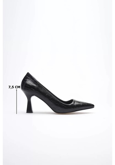 Trendella Siyah Kroko Topuklu Kadın Stiletto Tr20ms02f