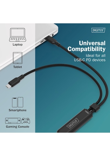 Dıgıtus Usb-c 2in1 Şarj Kablosu, 140w, 1,8 M