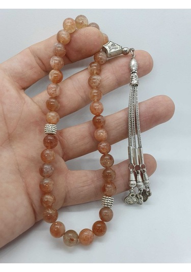 Sertifikalı Güneş Doğal Taş Tesbih 8 Mm Bal Renk