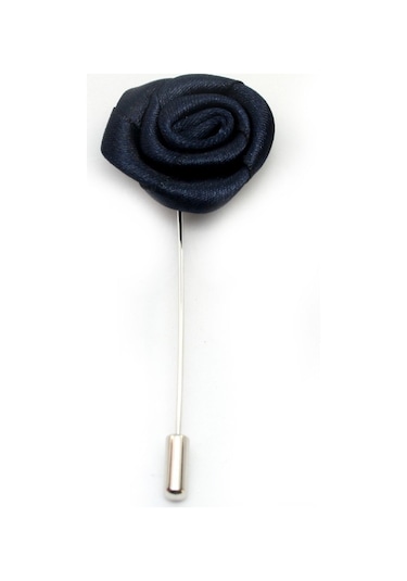 Aziz Kalem Lacivert Gül Yaka İğnesi Lacivert