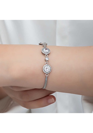 Gümüş Tektaş Kadın Bileklik Gümüş