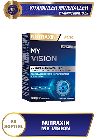 My Vision Eyes Vitamin 60 Soft Jel - Lutein, Zeaxanthin, Omega3, Çinko, Astaksantin, Beta Karoten