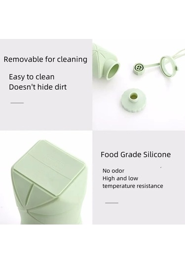 Maoyaya 600ml Silikon Katlanır Şişe - Yetişkinler İçin Taşınabilir Kullanışlı Su Matarası