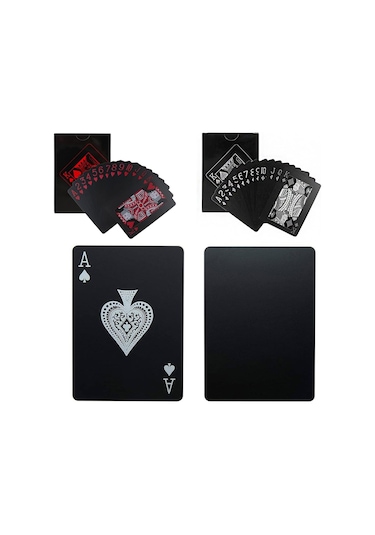 Siyah İskambil Kağıdı Plastik Su Geçirmez Oyun Kağıdı Cin954kr