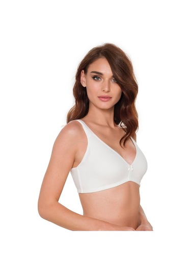 Pamuklu Mikro Penye Cepli Protez Sütyen Krem Krem