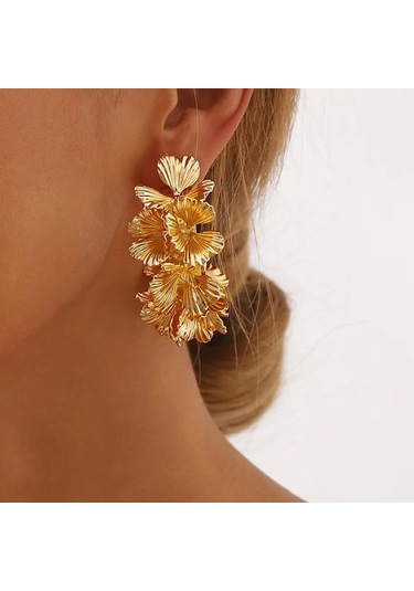 Kadın Küpe Özel Seri Çok Katmanlı Çiçek Küpe 001