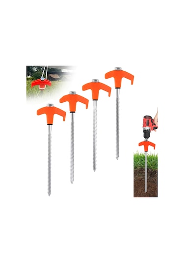 Folinda 20cm Yeşil Karbon Çelik İvmelevhal Kamp Çadır Pini 4 Adet + Çekmeceli Çanta - Fabrika Satışı Yeşil