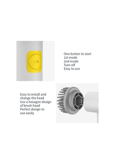 Sones Çok İşlevli El Tipi Kablosuz Elektrikli Temizleme Fırçası Fildişi Beyazı