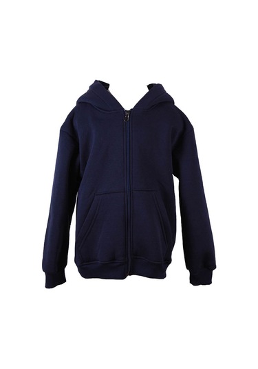 Trender Fermuarlı Kapüşonlu Hırka Lacivert Erkek Çocuk Sweatshirt 3 İp Şardonlu Basic Lacivert