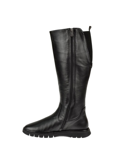 Pullman Baldır Kısmı Lastikli Comfort Kadın Çizme PLM-22828   SİY Siyah