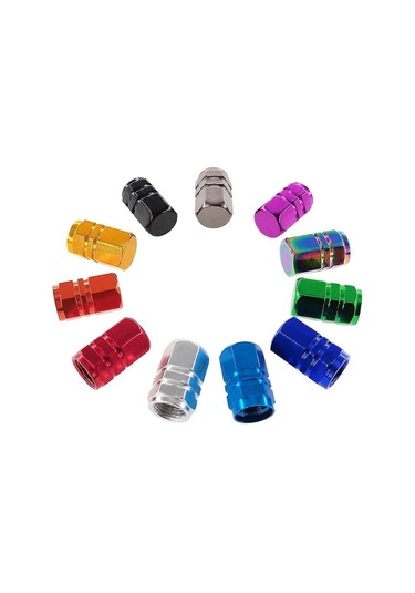 Teltree 4 Adet Yeşil Alüminyum Lastik Valf Kapağı - Motor, Araba, Bisiklet İçin Toz Ve Hava防尘 Koruyucu 17mm Yükseklik, 10mm Hex, Kauçuk Seal