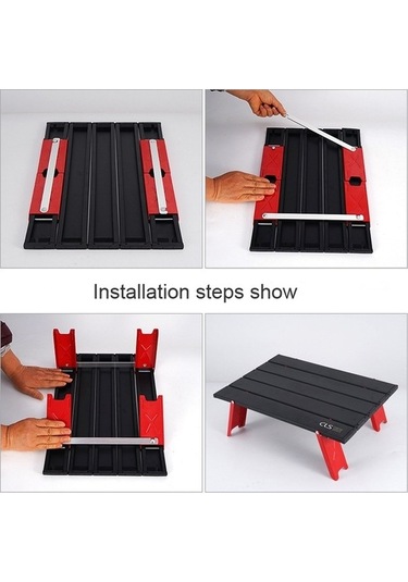 Dancemonkey Mini Katlanır Kamp Masa, Taşınabilir Sehpa Kırmızı Kırmızı