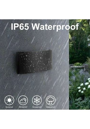 Reedark 8w Ip65 Su Geçirmez Dış Mekan Led Duvar Lambası - Metal Yapı, 6500k Beyaz Işık, Kolay Kurulum - İç/dış Mekan Kullanıma Uygun Siyah