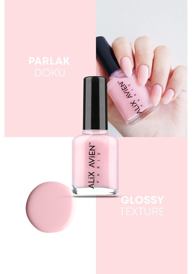 Alix Avien Açık Pembe Oje 05 Yüksek Pigmentli Uzun Süreli Kalıcılık Hızlı Kuruma Nail Lacquer 05