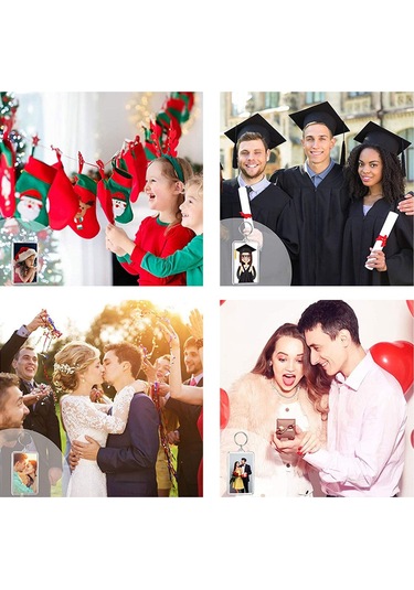 Gatherco Resimli Anahtarlıklar Fotoğraf Çerçevesi Anahtarlık Kolye Fotoğraf Hatırası Dekoratif Toka Kendin Yap Hediye Anahtarlık