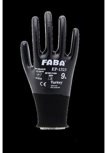 Faba Ep-1323 Siyah Nitril Polyester Eldiven-xl