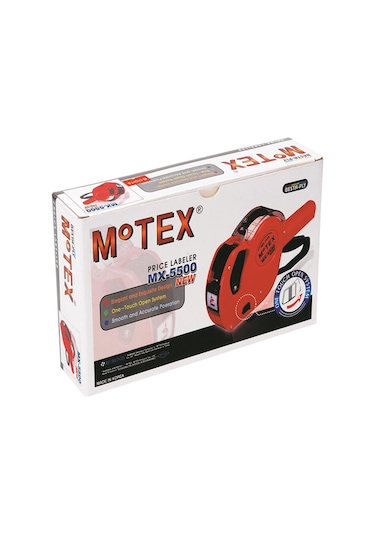 Motex Mx-5500 Etiket Makinesi Fiyatlandırma Etiket Tabancası Yeni Sürüm 8 Hane Kırmızı