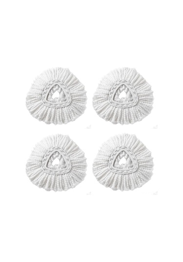 Yunboo Vileda Easywring Uyumlu Mikrofiber Süpürge Başlığı Üçgen, 4 Adet, Beyaz - Islak/kuru Kullanım, Yıkama Uygun, Tüm Sert Yüzeyler İçin