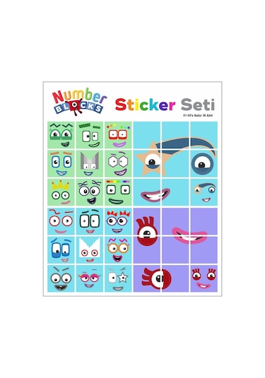 Number Blocks Matematik Eğitici Birim Küp Snapcubes /41-60 Sticker 36 Pcs