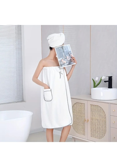 Beyaz Kolsuz Bornoz Standart Boy