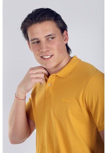 Lee Cooper Twins 1 Erkek %100 Pamuk Pike Polo Yaka T-shirt Hardal-17942 HARDAL