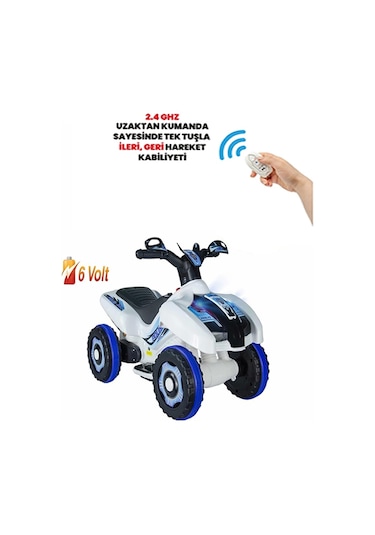 Kumandalı Akülü Araba 6 Volt 2-4 Yaş Polis