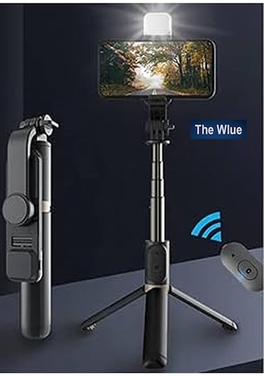 3in1 Bluetooth Kumandalı Ayaklı Led Selfie Çubuğu 100 Cm Kompakt