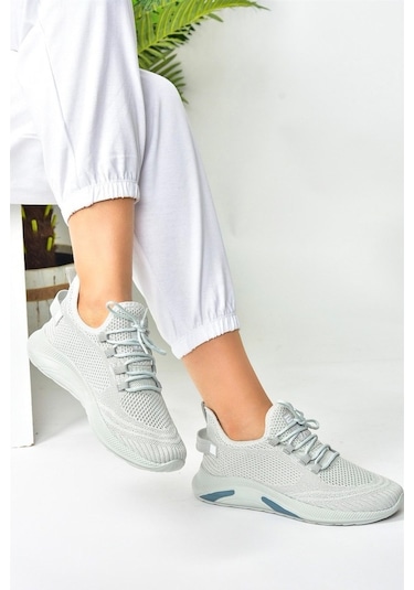 Fox Shoes Gri Triko Kumaş Kadın Spor Ayakkabı M702006204