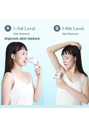 Moveevo Ipl Ağrısız Lazer Epilasyon Aleti Ev Tipi El Tipi Epilasyon Ve Cilt Gençleştirme Aleti Beyaz